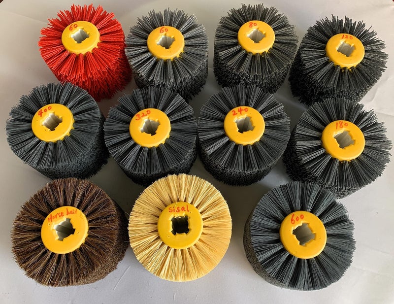 SIGNI Abrasive Nylon Drawing Wheel Drum Burnishing Brush for Wooden Polishing 1 Pack (60 Grit Black) - Image 4
